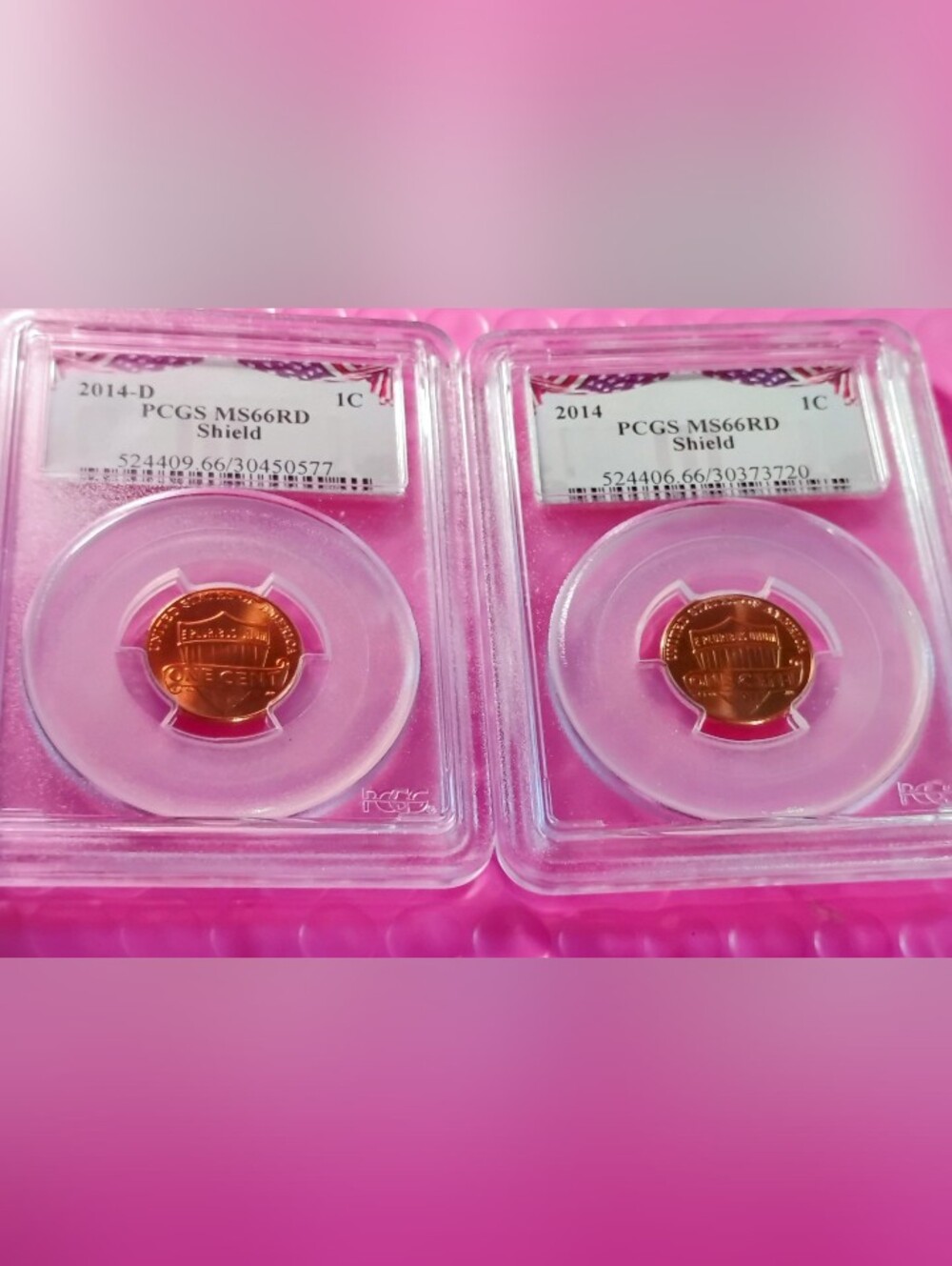 Graded 2014 Shield Penny - Bright Copper  Pcgs GRADED MS 66 Red